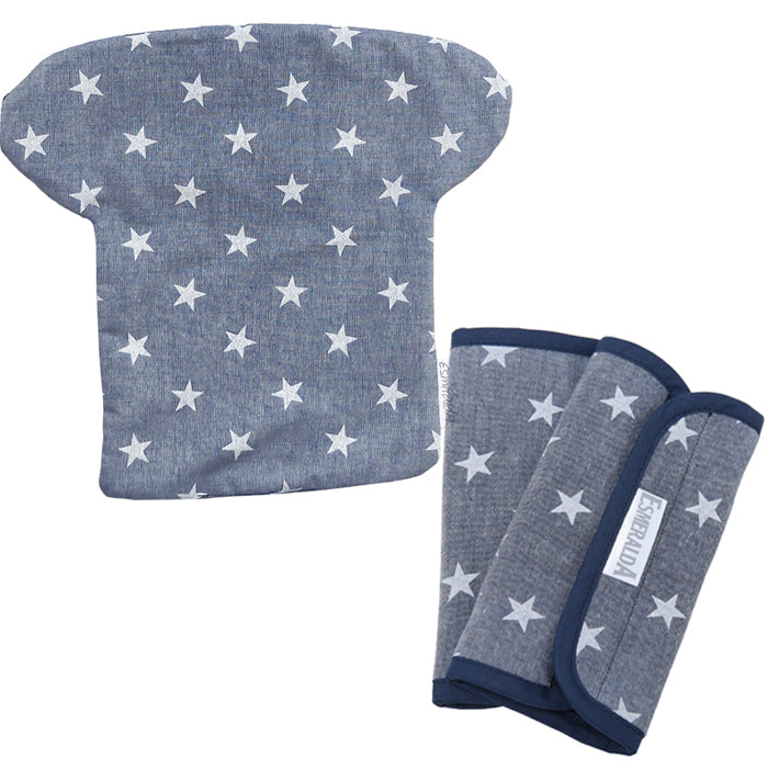 Esmeralda Baby carrier accessories 2 piece set / Organic slaver cover Denim star