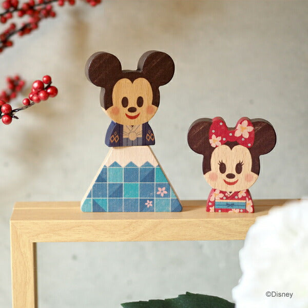 日本限定【Disney｜KIDEA】ディズニー キディア  JAPAN (ミッキー ミニー 富士山セット) 木製 知育玩具 おもちゃ 積み木 つみき ブロック お正月 正月 誕生日 お祝い プレゼント ギフト キデア