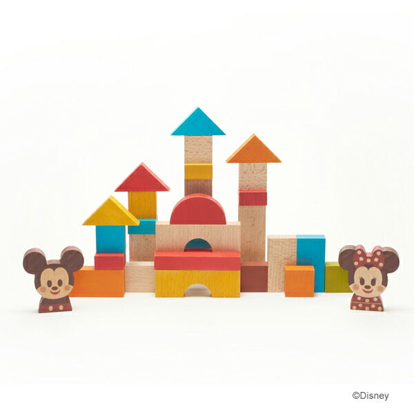 【Disney｜KIDEA】ディズニー キディア キデア BLOCK ミッキー＆フレンズ 木製 おもちゃ 積み木 ブロックかわいい プレゼント ギフト